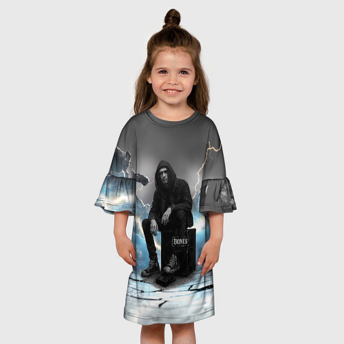 Детское платье Bones на фоне молний / 3D-принт – фото 3