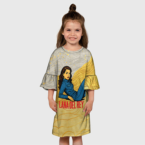 Детское платье Lana Del Rey в джинсовом костюме / 3D-принт – фото 3