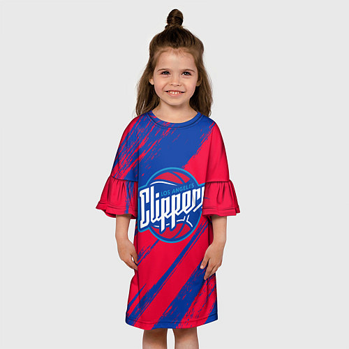Детское платье Клипперс - красно синие / 3D-принт – фото 3