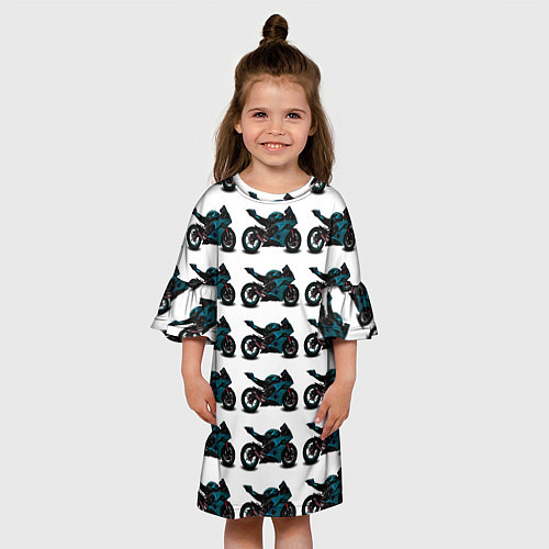 Детское платье Motorbike blue / 3D-принт – фото 3