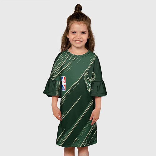 Детское платье Милуоки Бакс - линии с потертостями / 3D-принт – фото 3