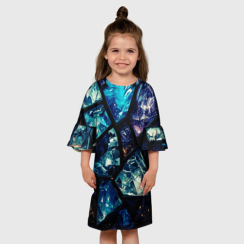 Детское платье Текстура драгоценных камней / 3D-принт – фото 3