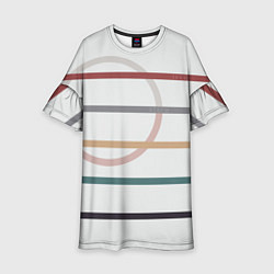 Платье клеш для девочки Stripes and circle, цвет: 3D-принт