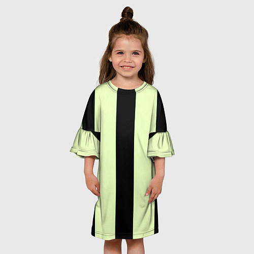 Детское платье Color light green black line / 3D-принт – фото 3