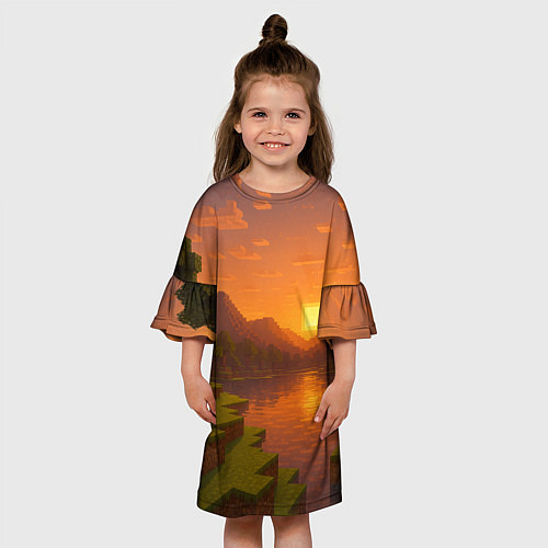 Детское платье Закат - Minecraft / 3D-принт – фото 3