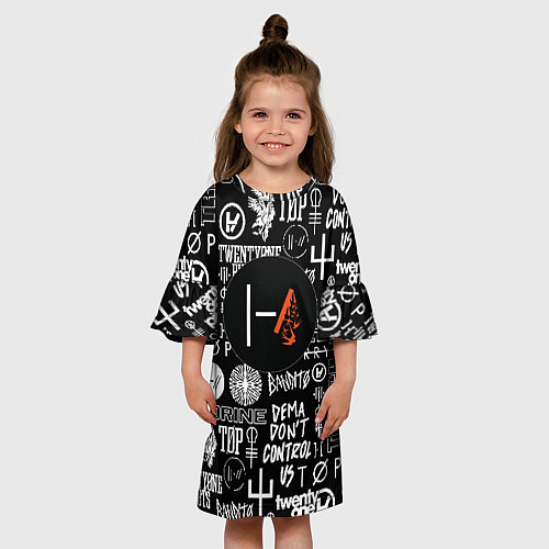 Детское платье Twenty one pilots rock logo / 3D-принт – фото 3