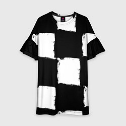 Детское платье Черные квадраты в виде шахматной доски