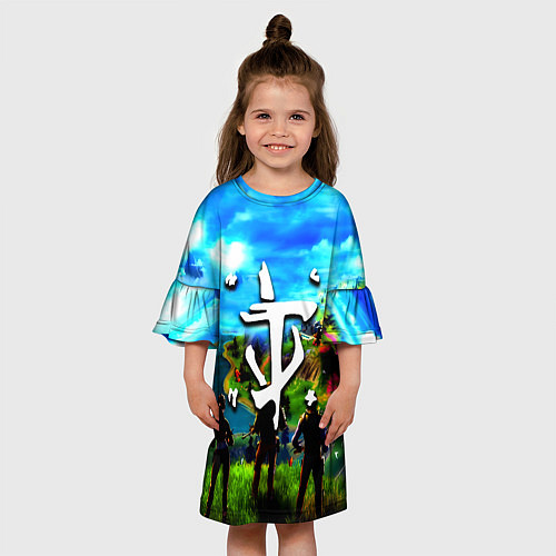 Детское платье Fortnite x doom logo / 3D-принт – фото 3