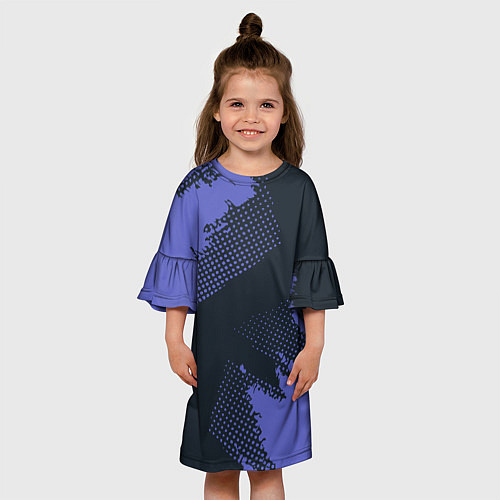 Детское платье Абстрактная текстура в синем / 3D-принт – фото 3