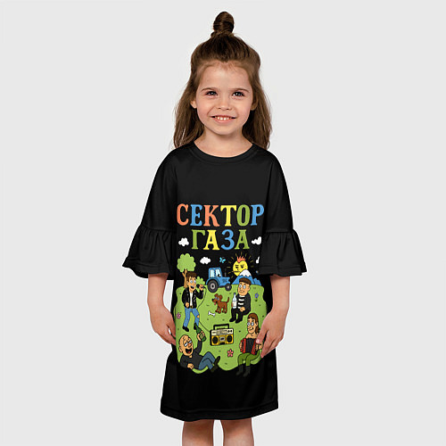 Детское платье Сектор газа, мультяшный стиль / 3D-принт – фото 3