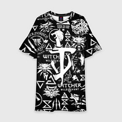 Платье клеш для девочки Doom логотипы ведьмак, цвет: 3D-принт