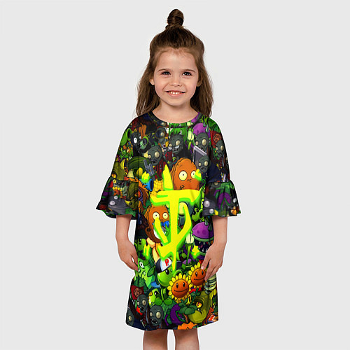 Детское платье Растения против зомби x Дум лого / 3D-принт – фото 3