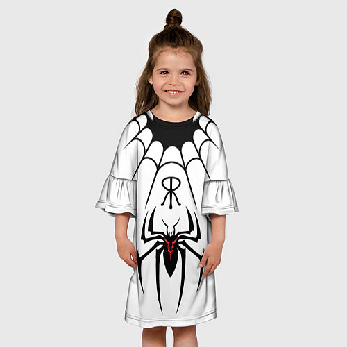 Детское платье Паук на белом - the web of Fate / 3D-принт – фото 3