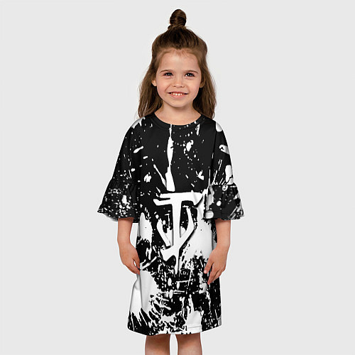 Детское платье Doom белые краски / 3D-принт – фото 3