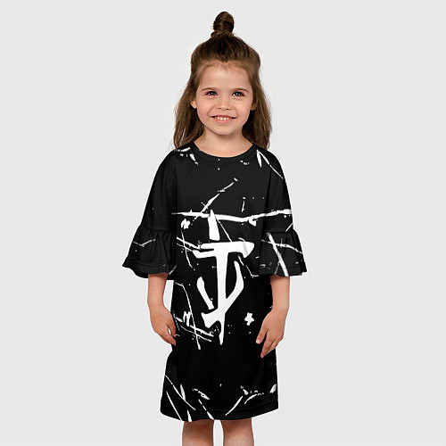 Детское платье Doom logo штрихи / 3D-принт – фото 3