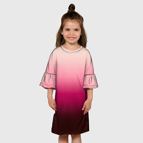 Детское платье Градиент transcendent pink омбре / 3D-принт – фото 3