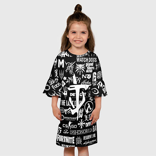 Детское платье Doom логотипы всех игр / 3D-принт – фото 3