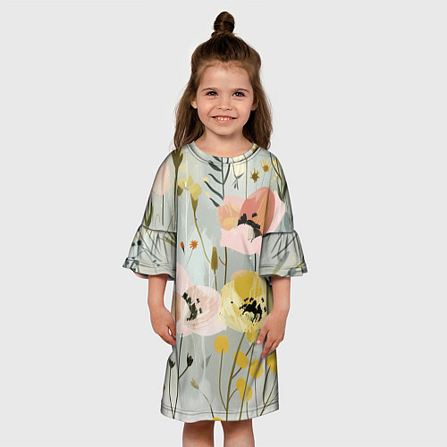 Детское платье Цветы и цветочки / 3D-принт – фото 3