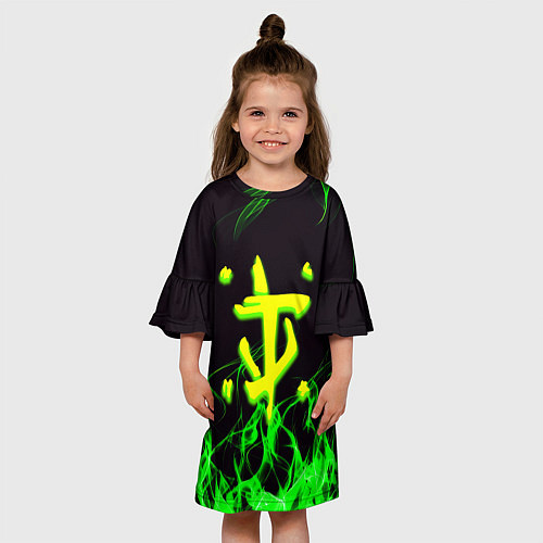 Детское платье Doom кислотное лого / 3D-принт – фото 3