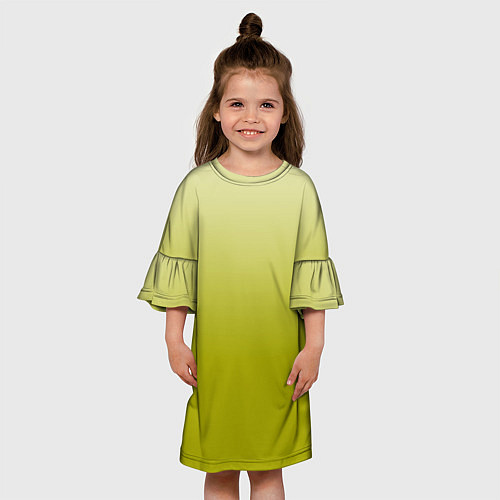 Детское платье Градиент лаймовый / 3D-принт – фото 3