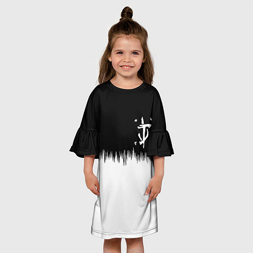 Детское платье Doom краски черно белый / 3D-принт – фото 3