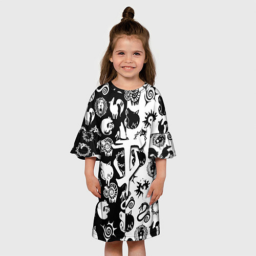 Детское платье Doom anime black pattern / 3D-принт – фото 3