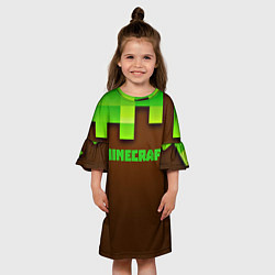 Платье клеш для девочки Minecraft forever, цвет: 3D-принт — фото 2