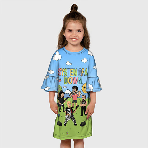 Детское платье System of a Down, мультяшный / 3D-принт – фото 3