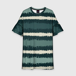 Детское платье Полосы зигзагообразные зеленые