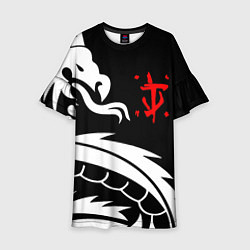 Платье клеш для девочки Doom dragon steel, цвет: 3D-принт