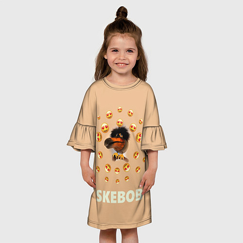 Детское платье Мем скебоб и смайлики / 3D-принт – фото 3