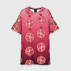 Платье клеш для девочки Сочные гранаты, цвет: 3D-принт