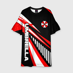 Платье клеш для девочки Красный спортивный - Umbrella, цвет: 3D-принт