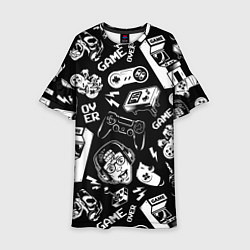 Платье клеш для девочки Retro gamer pattern, цвет: 3D-принт