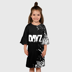 Платье клеш для девочки Dayz брызги красок, цвет: 3D-принт — фото 2