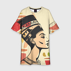 Платье клеш для девочки Нефертити, цвет: 3D-принт