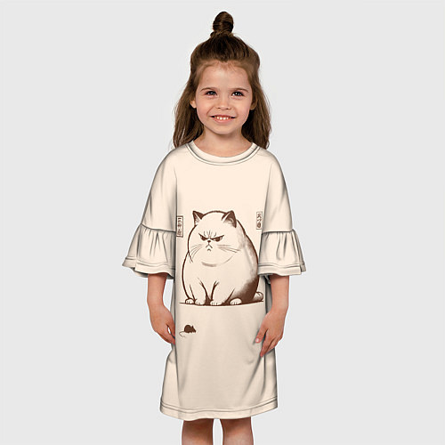 Детское платье Недовольный кот и мышь / 3D-принт – фото 3