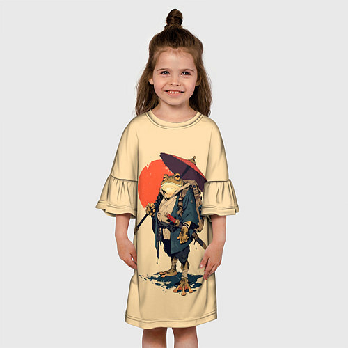 Детское платье Лягушка с зонтиком / 3D-принт – фото 3