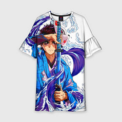 Платье клеш для девочки Танзиро Камадо, цвет: 3D-принт