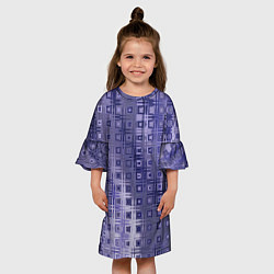 Платье клеш для девочки Геометрический градиент фиолетовый, цвет: 3D-принт — фото 2