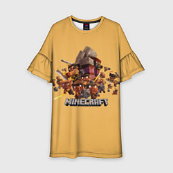 Платье клеш для девочки Пиглины майнкрафт, цвет: 3D-принт