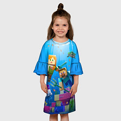Платье клеш для девочки Стив и Алекс под водой, цвет: 3D-принт — фото 2