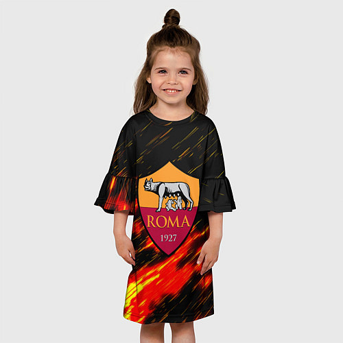 Детское платье Romo огненные штрихи / 3D-принт – фото 3