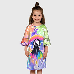 Платье клеш для девочки Девочка под дождём арт, цвет: 3D-принт — фото 2