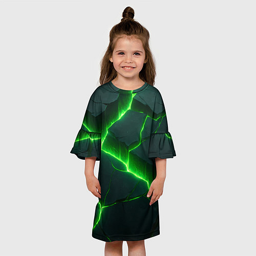 Детское платье Кислотный зеленый свет из плит / 3D-принт – фото 3