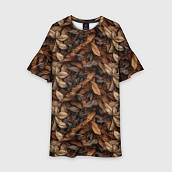 Детское платье Камуфляж из осенних листьев