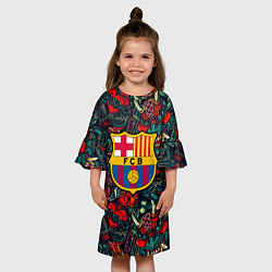 Платье клеш для девочки Barcelona japan tatoo, цвет: 3D-принт — фото 2