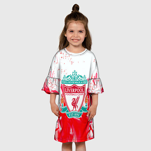 Детское платье Liverpool розовый огонь / 3D-принт – фото 3