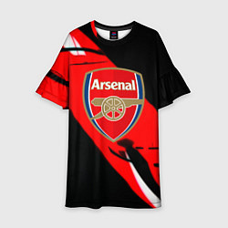 Платье клеш для девочки Арсенал геометрия полосы краски, цвет: 3D-принт