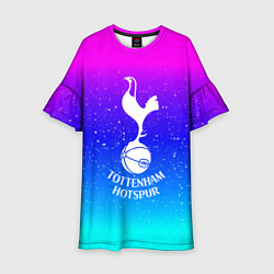 Платье клеш для девочки Тоттенхэм Хотспур неон краски, цвет: 3D-принт